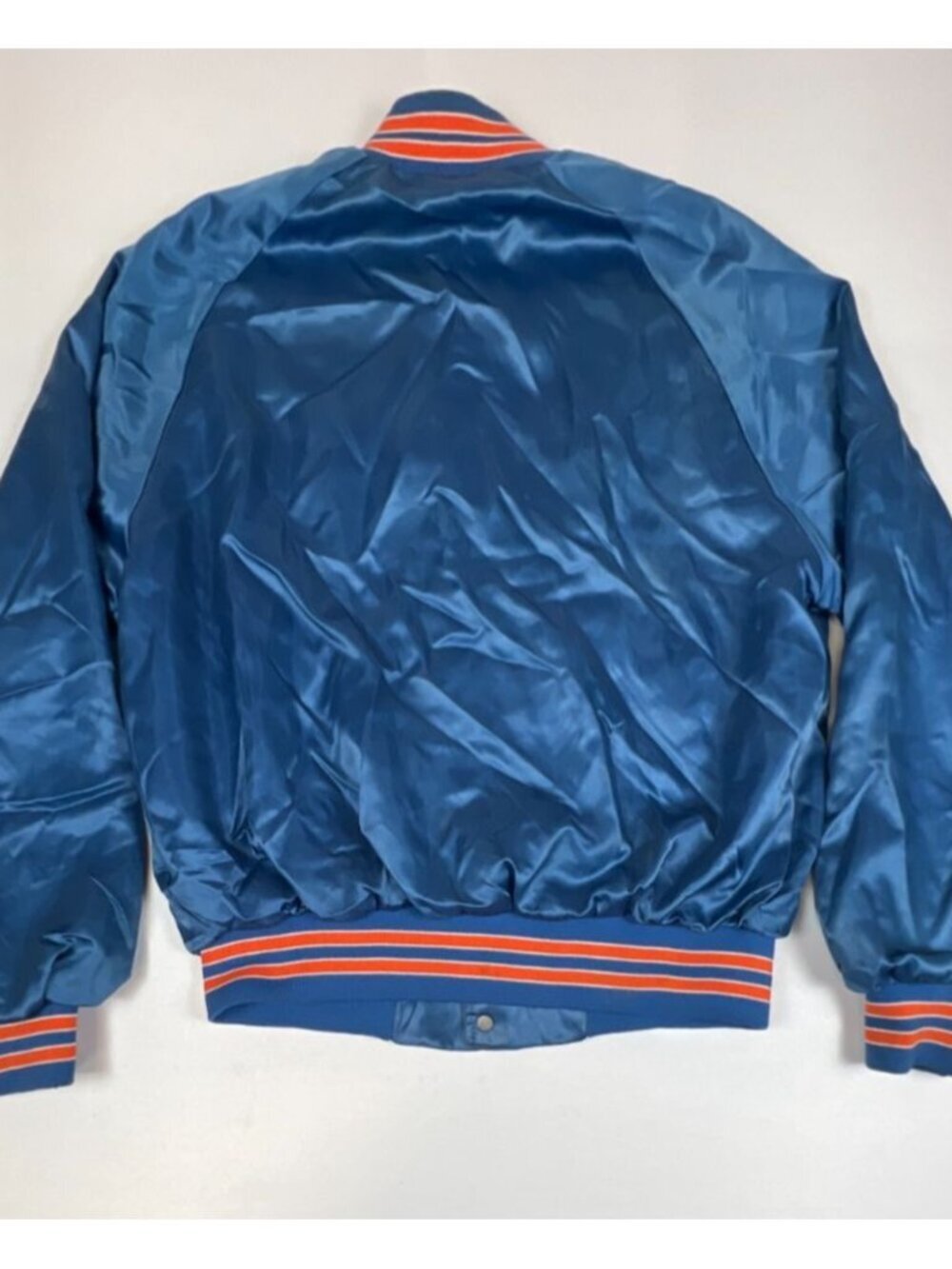 Vintage Chalk Line Men Medium NY Mets Satin Bomber Jacket Blue Made in USA MLB - Picture 2 of 15